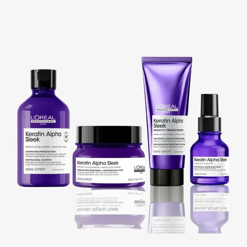 Kit Anticrespo Keratin Alpha Sleek L'Oréal Professionnel 4 Prodotti