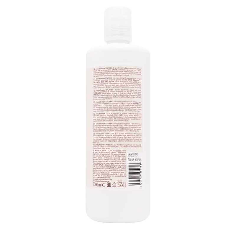 Schwarzkopf Blond Me Premium Developer 12% 40 Vol. 1000ml - ossigeno attivatore