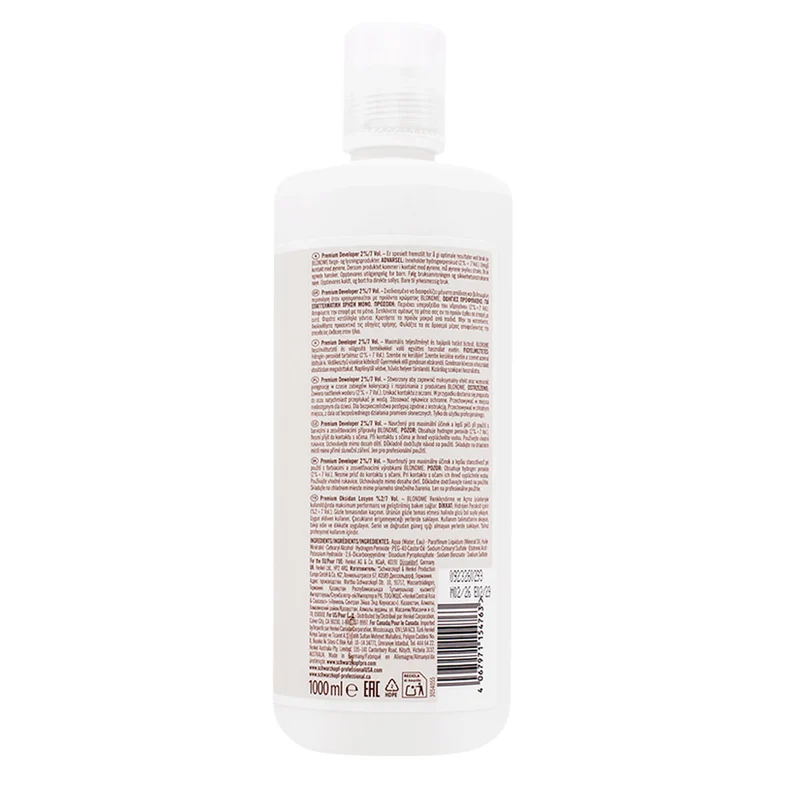 Schwarzkopf Professional Blond Me Premium Developer 2% 7Vol 1000ml - ossigeno attivatore