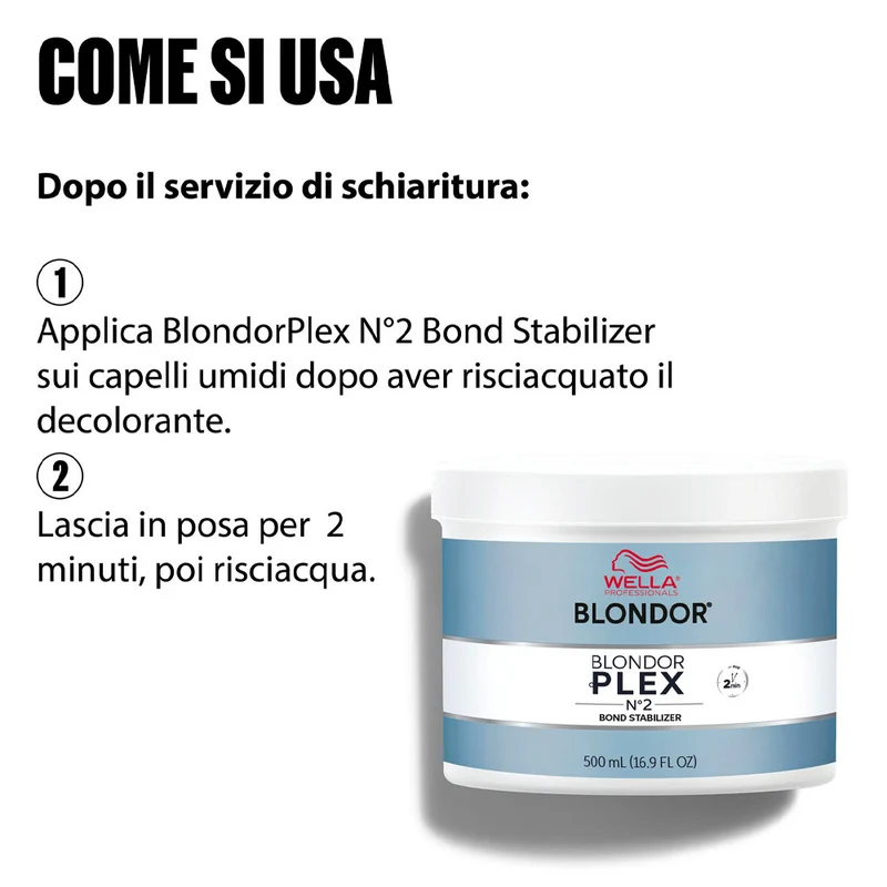 Wella Professionals Blondor Plex N°2 Bond Stabilizer 500ml - trattamento nutriente post decolorazione