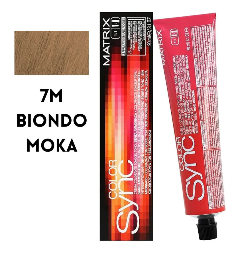 Tintura SoColor Sync Pre-Bonded Matrix 90ml 7M Biondo Moka