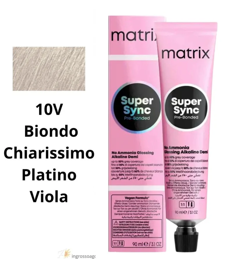 Tintura Super Sync Pre-Bonded Matrix 90ml 10V Biondo Chiarissimo Platino Viola