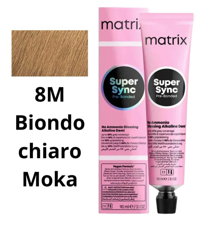 Tintura Super Sync Pre-Bonded Matrix 90ml 8M Biondo Chiaro Moka