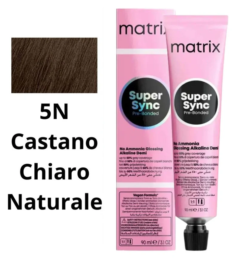 Tintura Super Sync Pre-Bonded Matrix 90ml 5N Castano Chiaro Naturale
