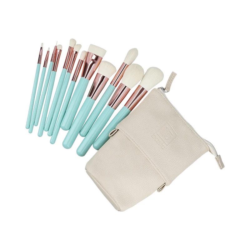 ilū Makeup Brushes 12pz + Case Set Turchese - set di pennelli