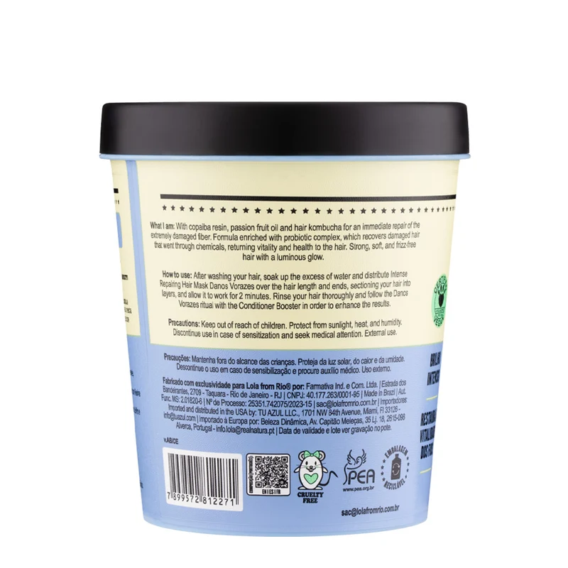 Lola From Rio Danos Vorazes Máscara De Reparação Intensiva 450gr - maschera ristrutturante intensiva