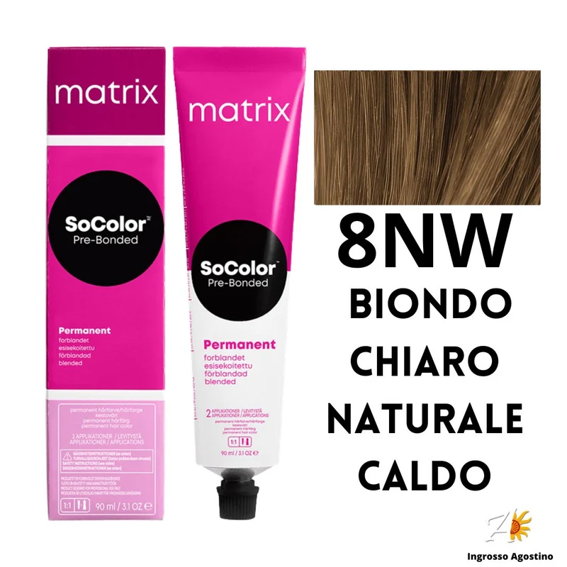 Tintura SoColor Matrix 8NW Biondo Chiaro Naturale Caldo 90ml
