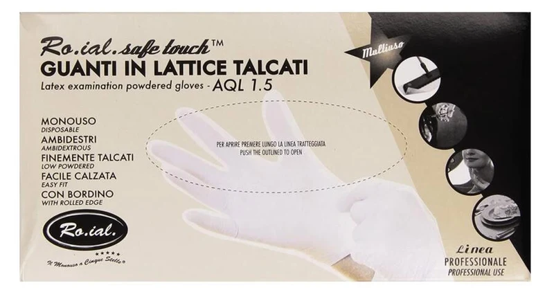 Guanti in Lattice Talcati Monouso Roial 100pz L