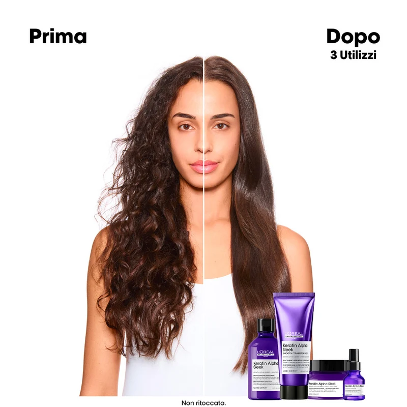 L'Oreal Professionnel Paris Serie Expert Keratin Alpha Sleek Mask 250ml - maschera disciplinante anticrespo