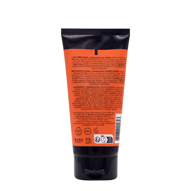 American Crew Matte Clay Cream 150ml - gel finish opaco