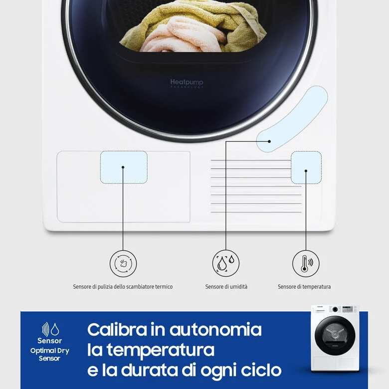 Samsung DV80CGC2B0AH asciugatrice Libera installazione Caricamento frontale 8 kg A+++ Bianco