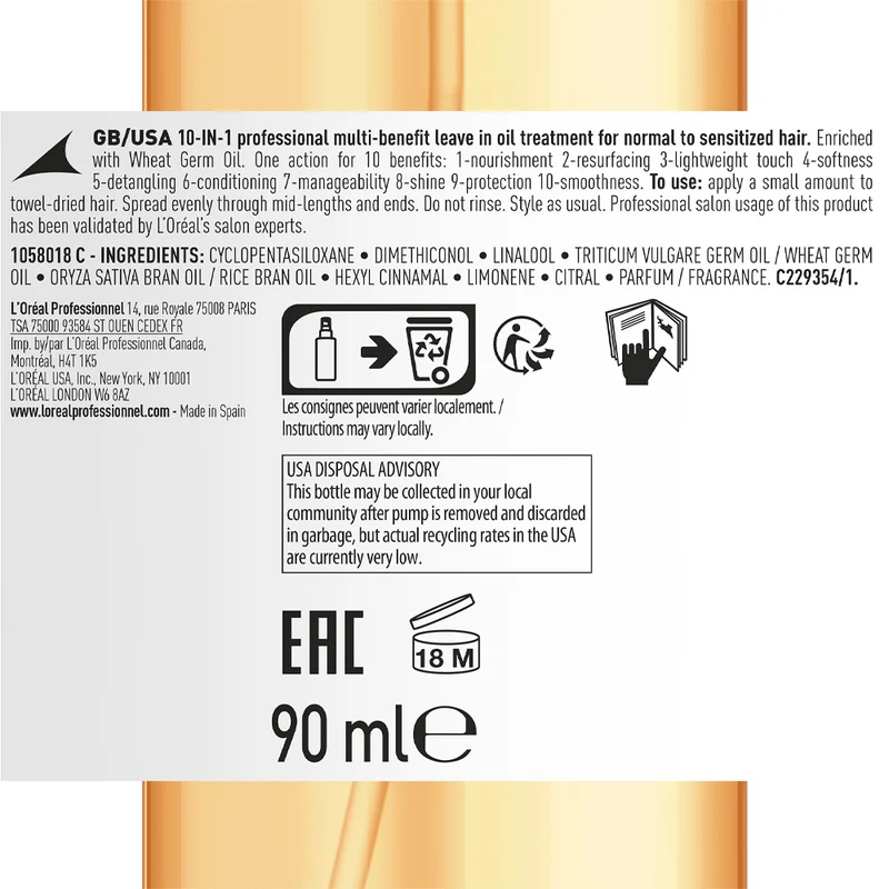 L'Oréal Professionnel Paris Serie Expert Absolut Repair Oil 10in1 90ml - olio riparatore