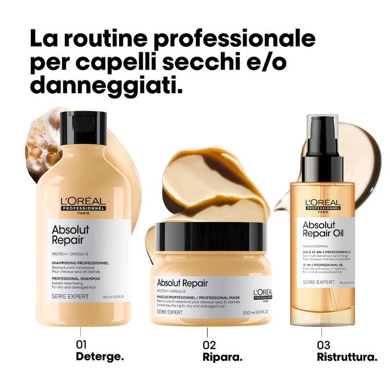 L'Oréal Professionnel Paris Serie Expert Absolut Repair Shampoo 300ml - shampoo per capelli danneggiati
