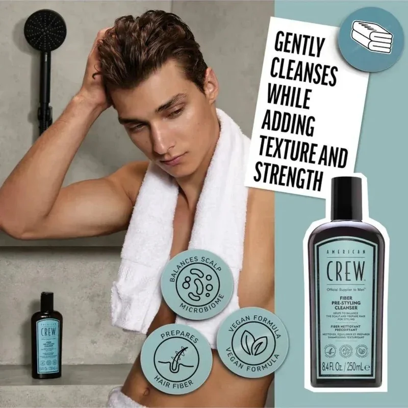 American Crew Fiber Pre-Styling Cleanser capelli uomo da fini a medi 250ml