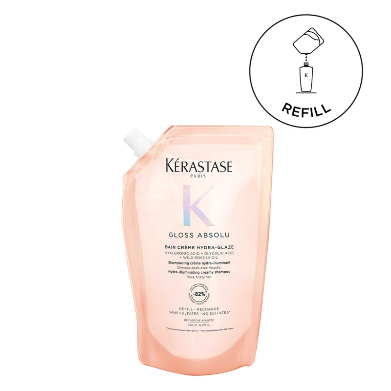 Kerastase Gloss Absolu Bain Creme Hydra Glaze Refill 500ml - ricarica shampoo illuminante capelli spessi