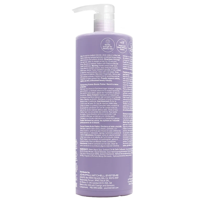 Paul Mitchell Platinum Blonde Violet Shampoo 1000ml - shampoo capelli biondi