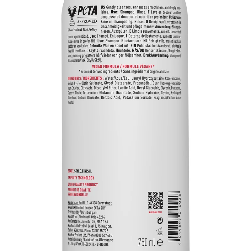 KMS All Smooth Shampoo 750ml - shampoo anti crespo