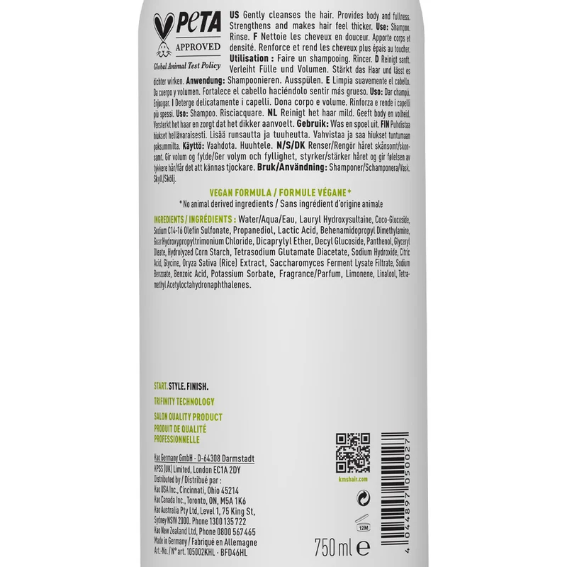 KMS Add Volume Shampoo 750ml - shampoo per capelli medio-fini volumizzante