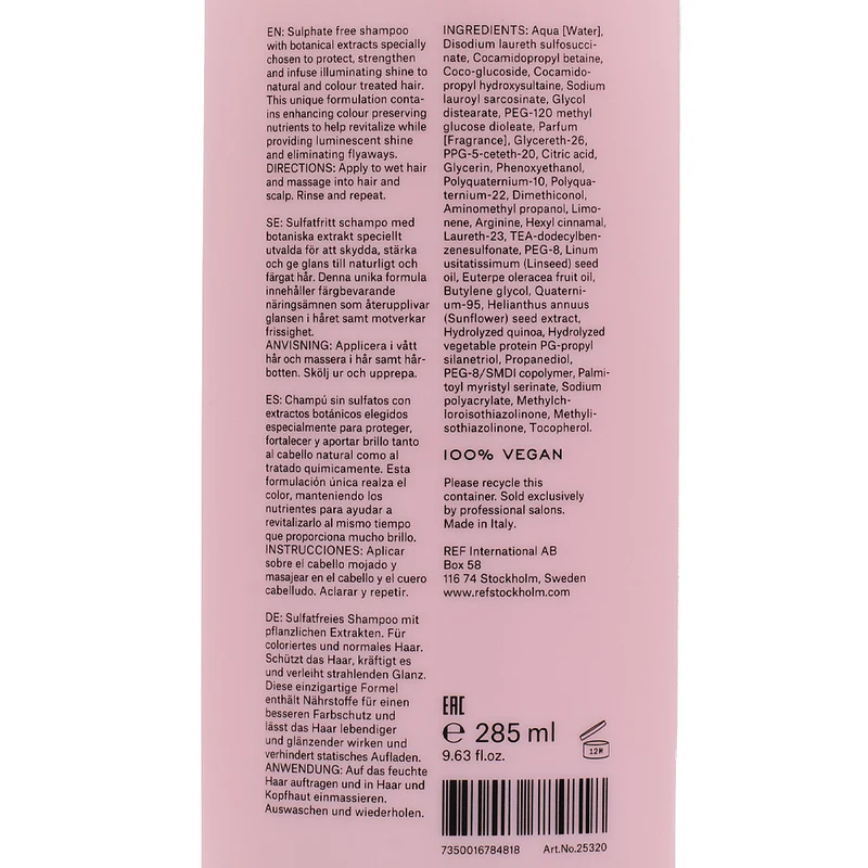 Stockholm Sweden Ref Shampoo Illuminate Colour 285ml - shampoo capelli colorati