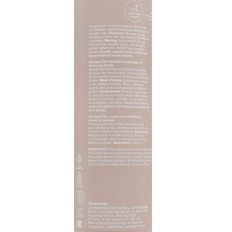 Paul Mitchell Clarifying Shampoo Two 1000ml - shampoo purificante