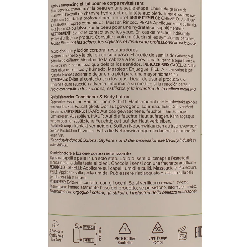 Paul Mitchell Tea Tree Hemp Restoring Conditioner & Body Lotion 1000ml - idratante e rivitalizzante 2 in 1