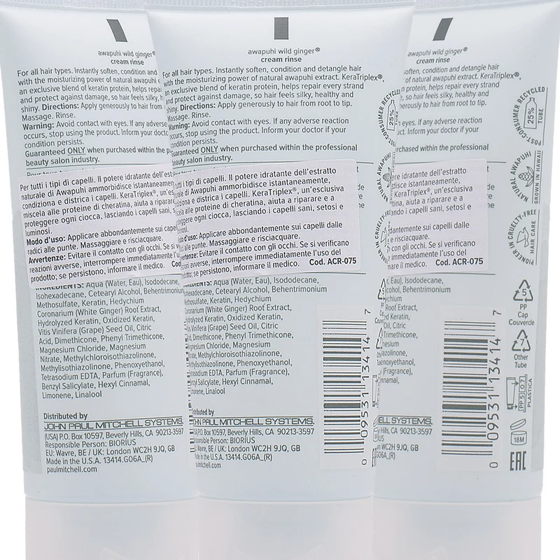 Paul Mitchell Awapuhi Wild Ginger Cream Rinse 75ml - balsamo idratante quotidiano