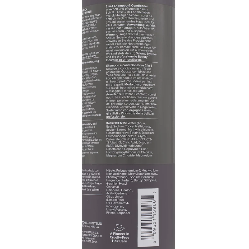 Paul Mitchell MITCH Double Hitter 2-in-1 Shampoo & Conditioner 1000ml - detergente 2-in-1