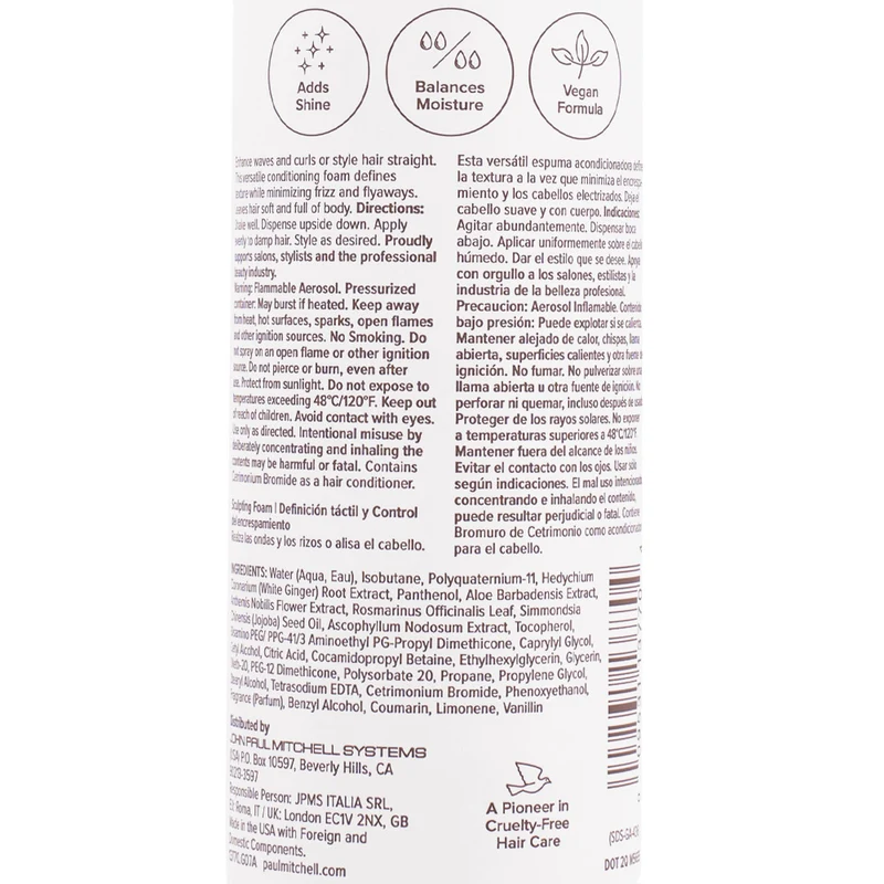 Paul Mitchell Flexible Hold Sculpting Foam 200ml - schiuma modellante idratante