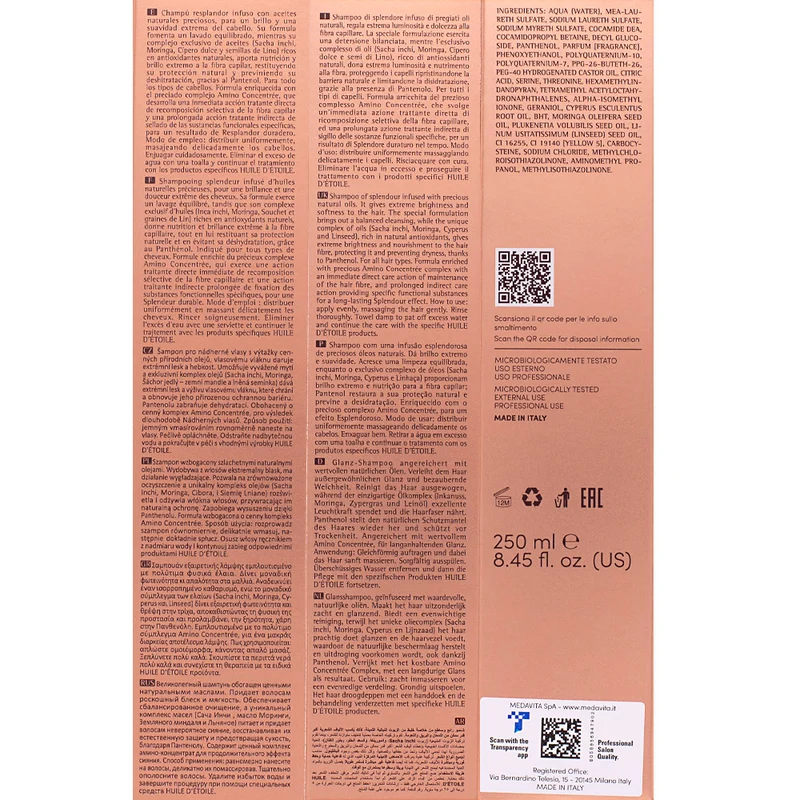 Medavita Lunghezze Huile D'Etoile Captivating Oils Shampoo 250ml - shampoo capelli spenti
