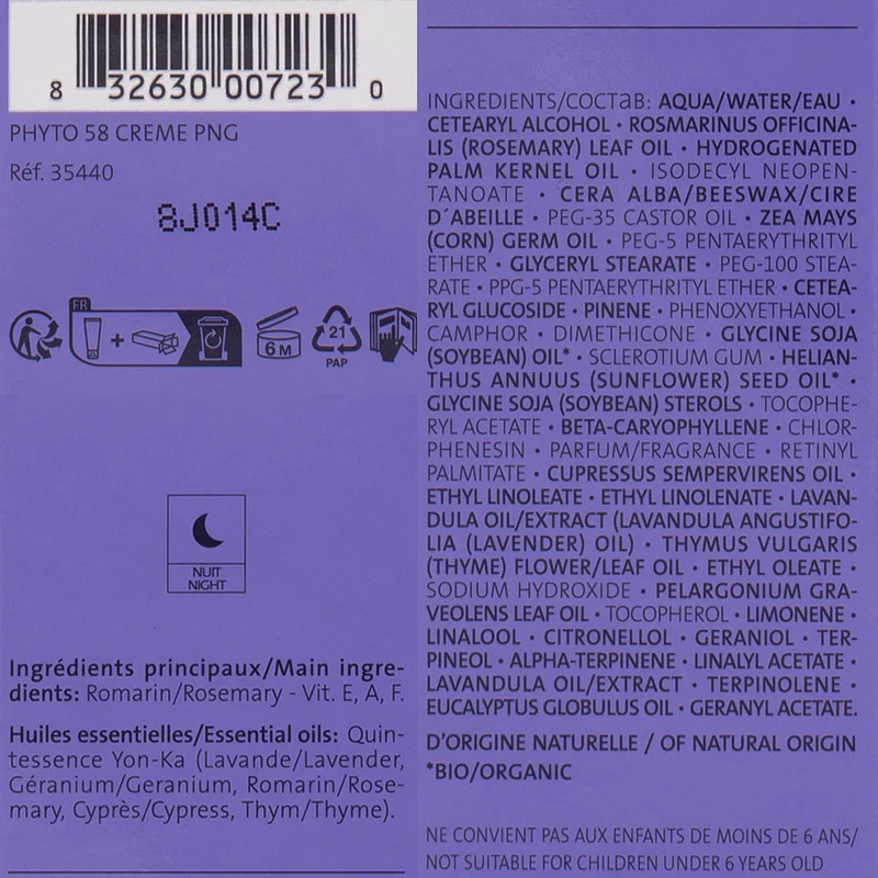 Yonka Age Defense Phyto 58 PNG 50ml - crema viso energizzante pelle da normale a grassa