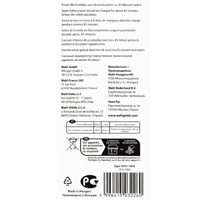 Wahl Pro Pet Batteria Standard per Arco Pro, Creativa, Adelar Pro