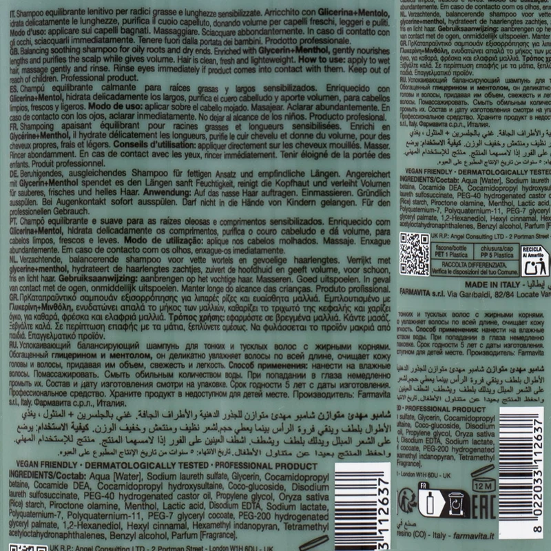 Farmavita Amethyste Specific Divalent Balancing Soothing Shampoo 250ml - shampoo equilibrante