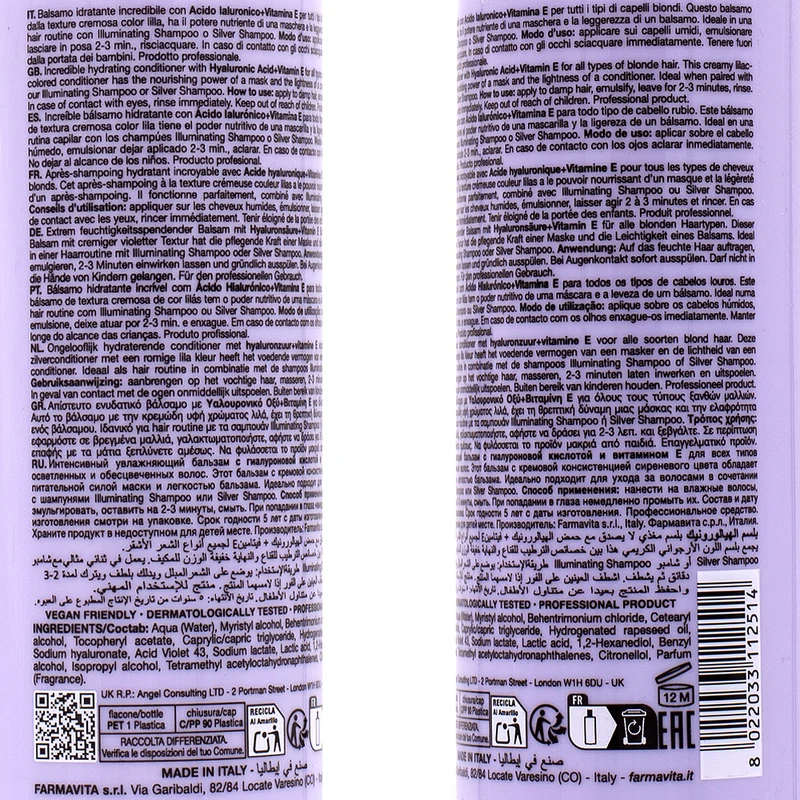 Farmavita Amethyste Blonde Hyaluronic Conditioner 250ml - balsamo capelli biondi