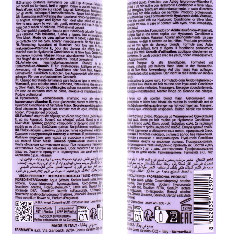 Farmavita Amethyste Blonde Cool Blonde Illuminating Shampoo 250ml - shampoo illuminante