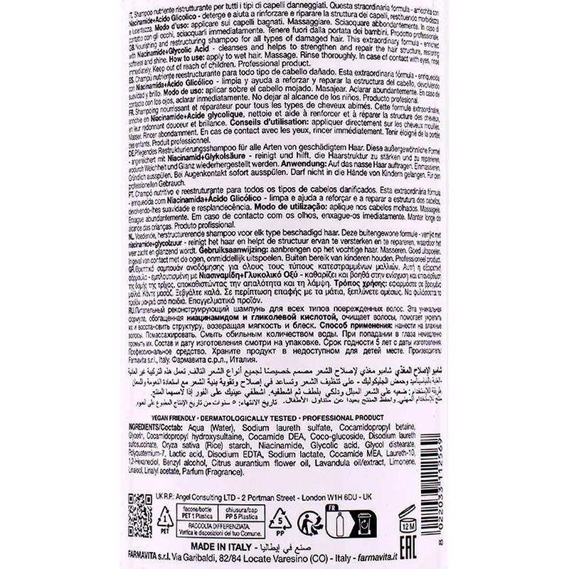 Farmavita Amethyste Nutri Nutritive Repair Shampoo 1000ml - shampoo ristrutturante
