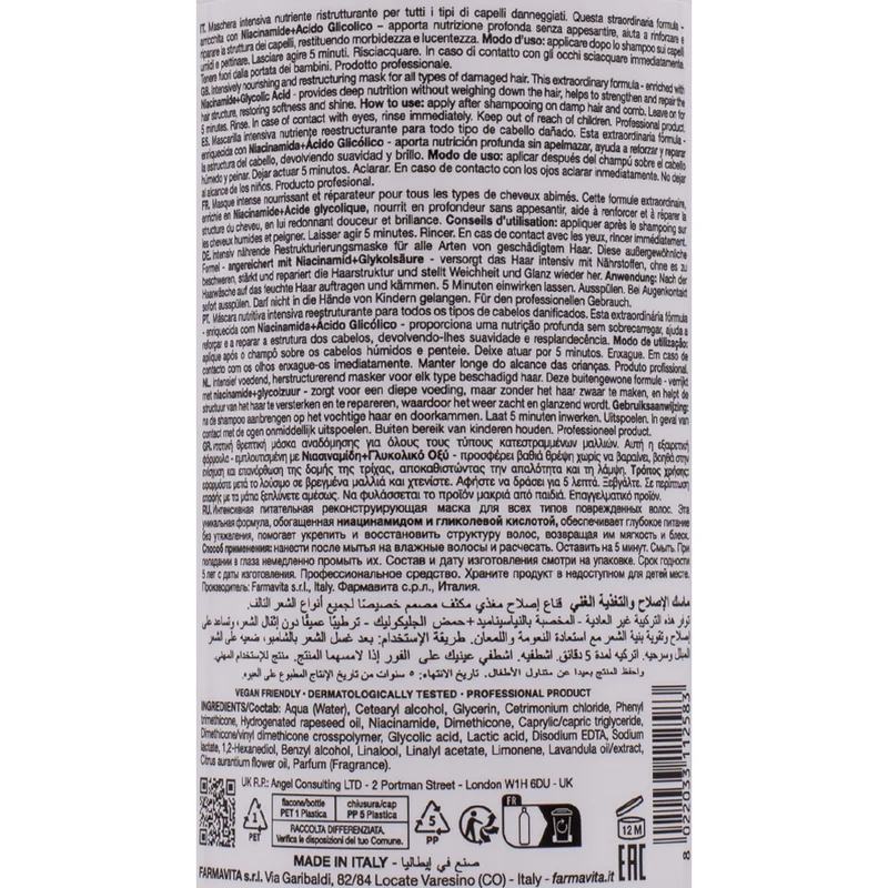 Farmavita Amethyste Nutri Rich Nutritive Repair Mask 1000ml - maschera ristrutturante