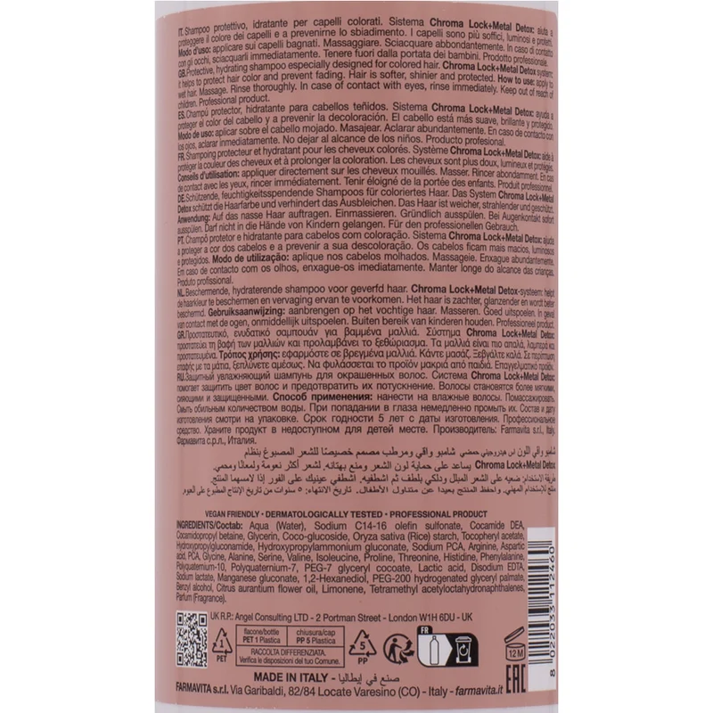 Farmavita Amethyste Chroma Color Protective Shampoo 1000ml - shampoo capelli colorati