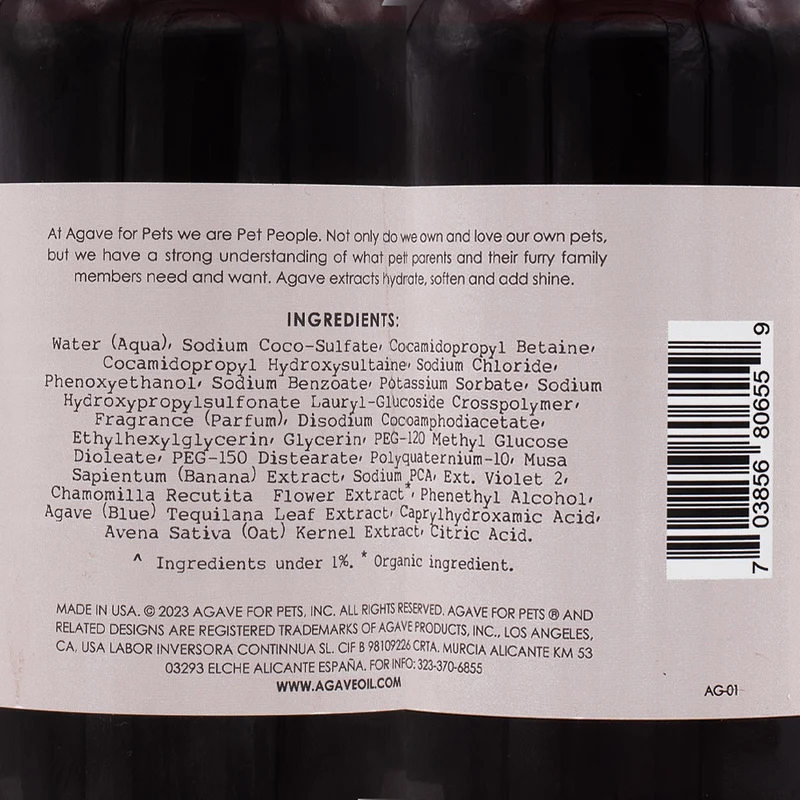 Agave Pet 2-1 Purple Shampoo 475ml - shampoo e balsamo antigiallo per cani