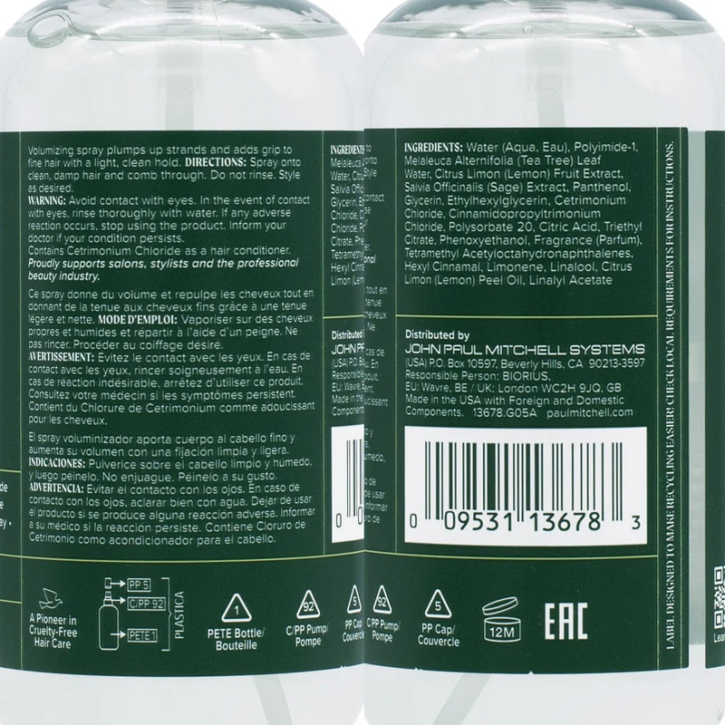 Paul Mitchell Lemon Sage Thickening Spray 200ml - spray volumizzante e rinforzante