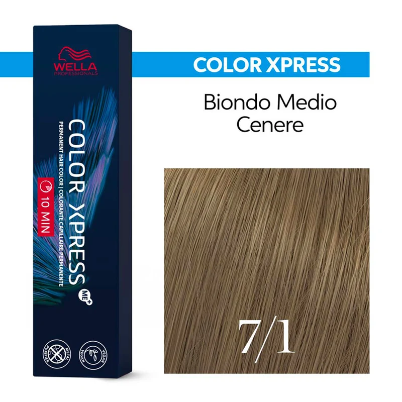 Wella Color Xpress 7/1 Biondo Medio Cenere 60ml - colore permanente rapido