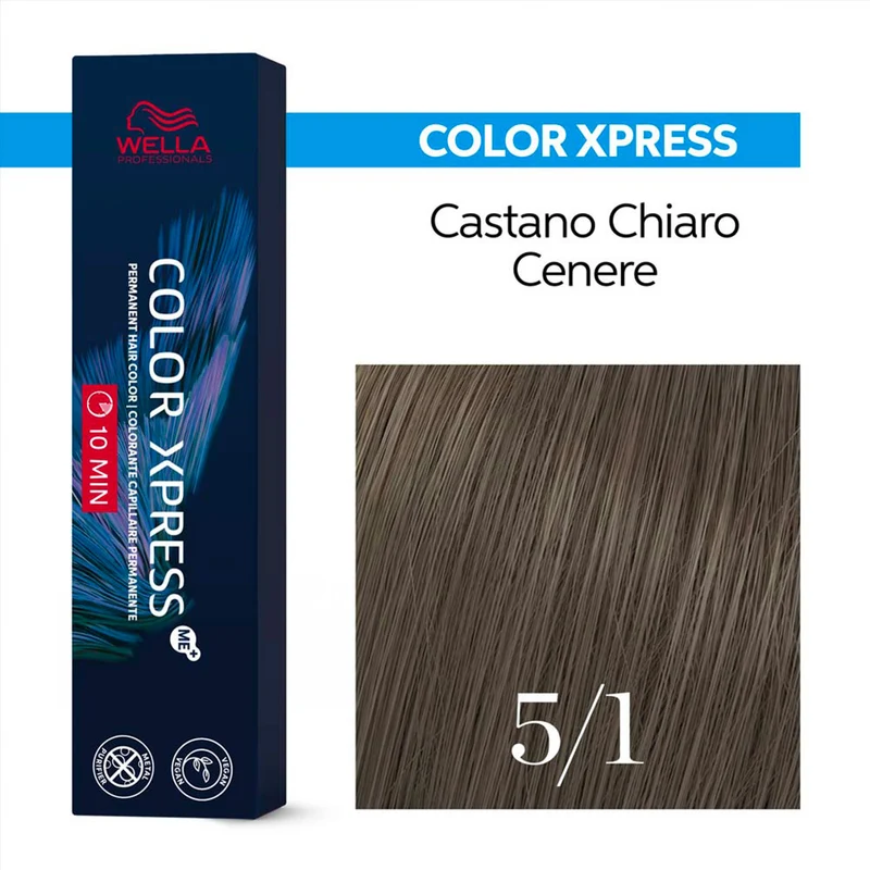 Wella Color Xpress 5/1 Castano Chiaro Cenere 60ml - colore permanente rapido
