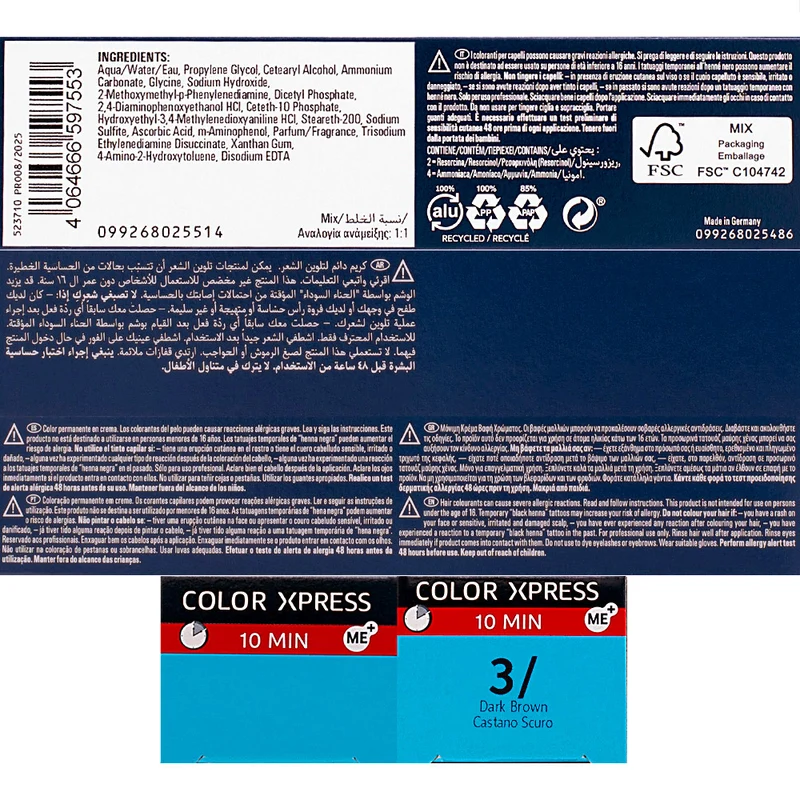 Wella Color Xpress 3/ Castano Scuro 60ml - colore permanente rapido
