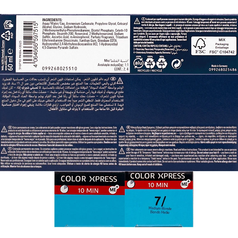 Wella Color Xpress 7/ Biondo Medio 60ml - colore permanente rapido