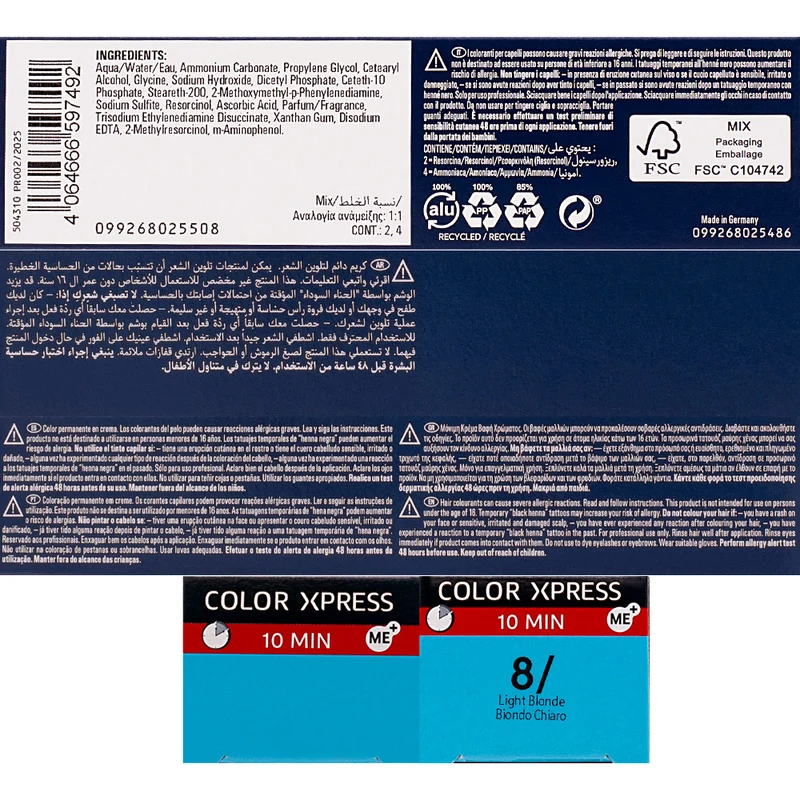 Wella Color Xpress 8/ Biondo Chiaro 60ml - colore permanente rapido