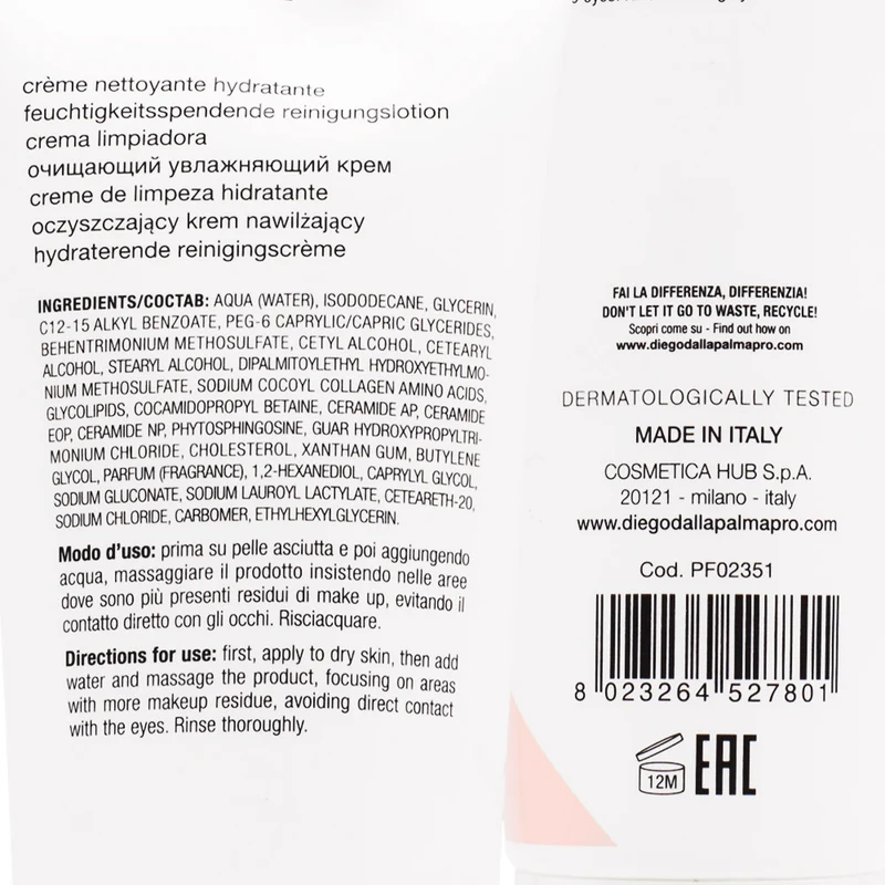 Diego dalla Palma Professional Soothing Hydrating Cleansing Cream 150ml - crema detergente idratante