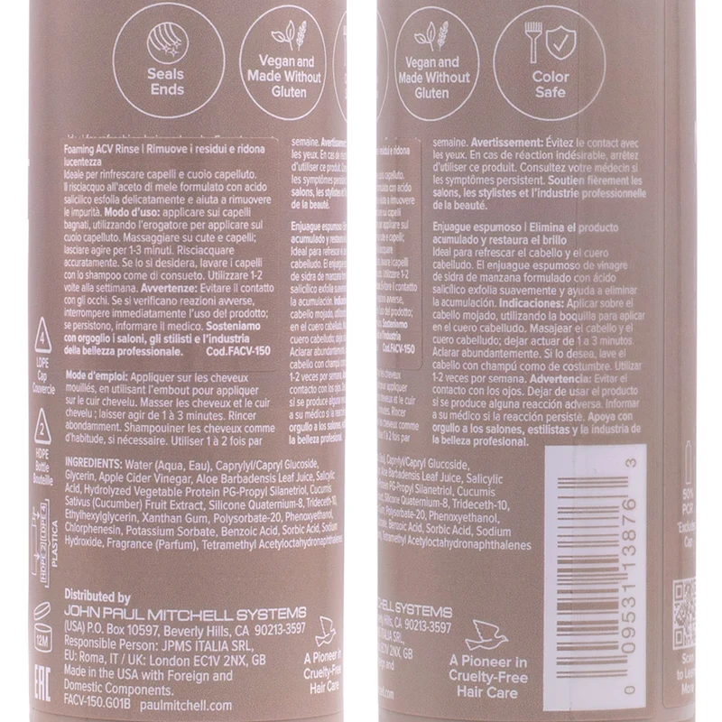 Paul Mitchell Clarify Foaming ACV Rinse 150ml - trattamento esfoliante