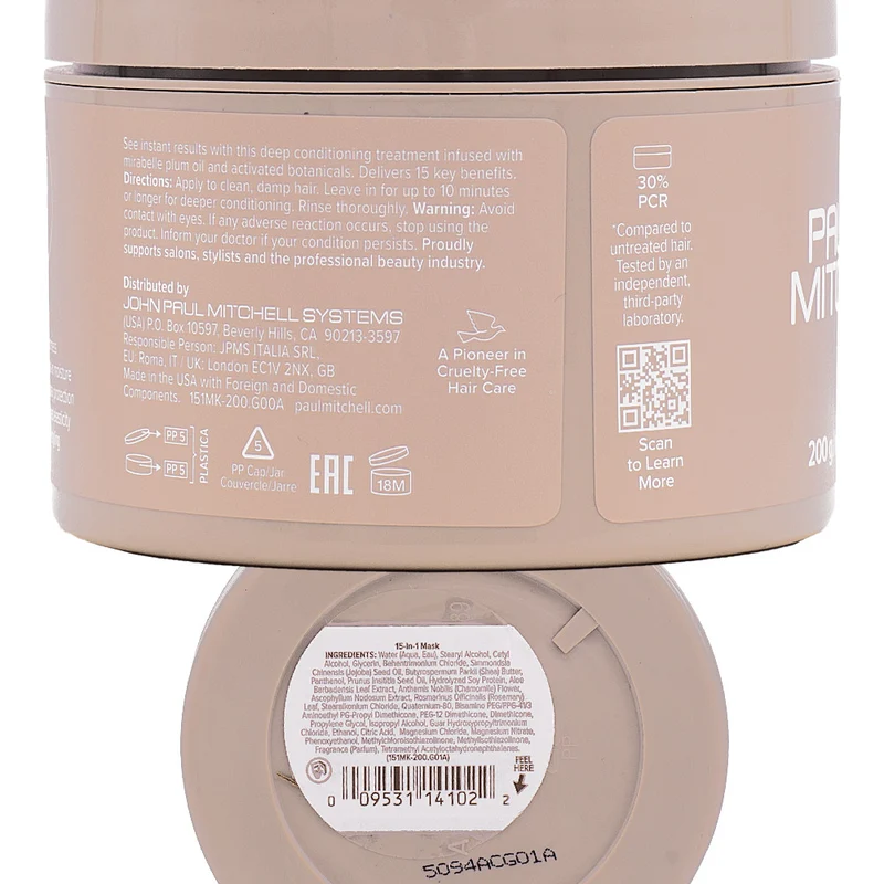 Paul Mitchell 15-in-1 Mask 200ml - trattamento condizionante profondo