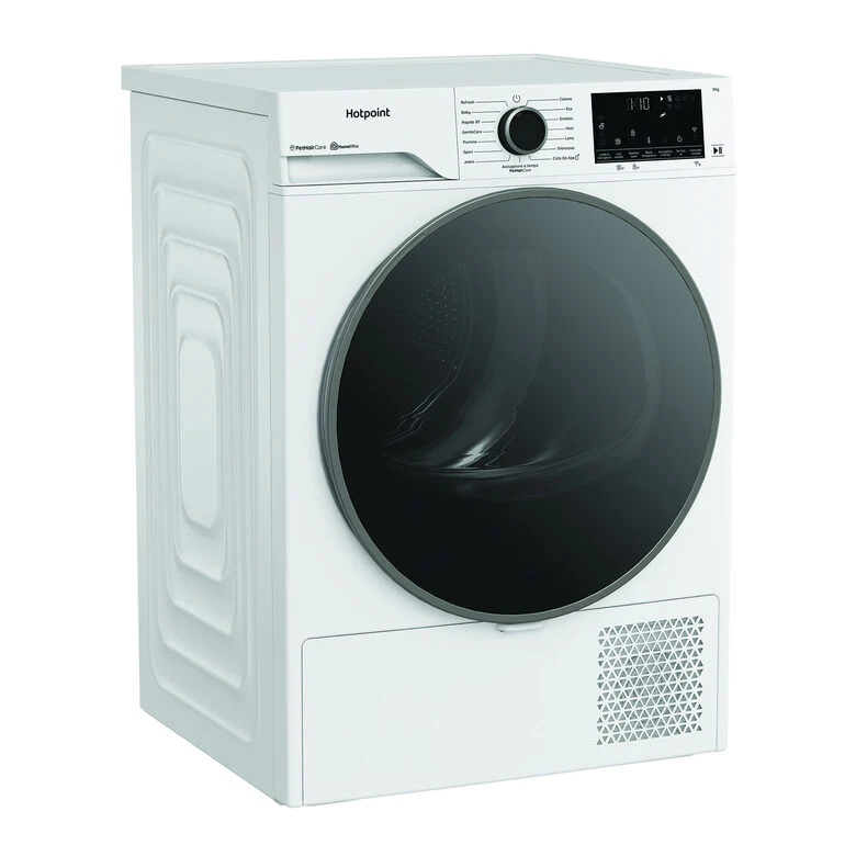 Hotpoint Ariston HPT 96D BS IT Asciugatrice A Libera Installazione 9 Kg, Pompa Di Calore Délica, PetHairCare, Classe A, Bianco