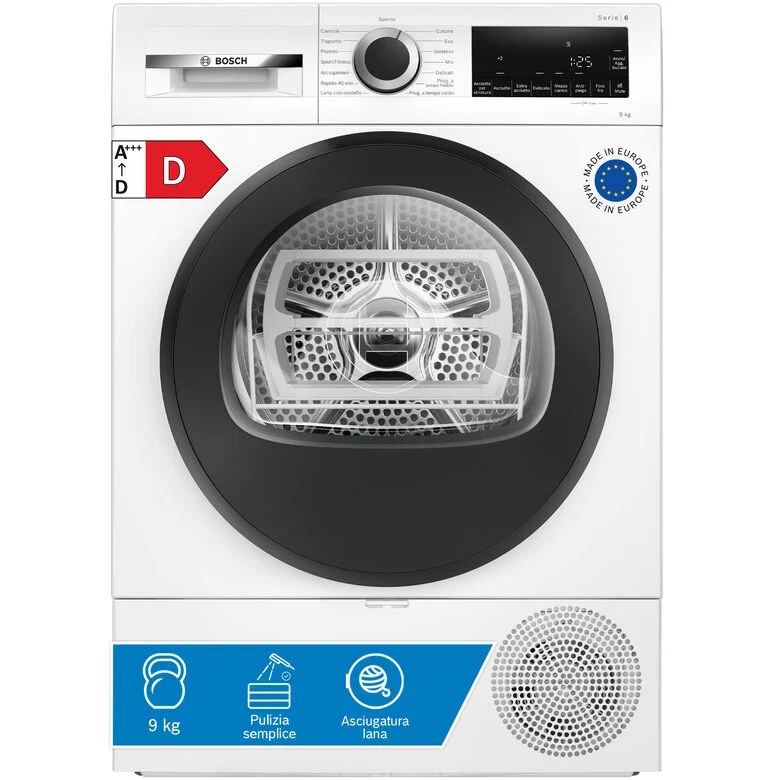Bosch Avantixx 6 WQG24201IT Serie 6 Asciugatrice a pompa di calore 9 kg Bianco