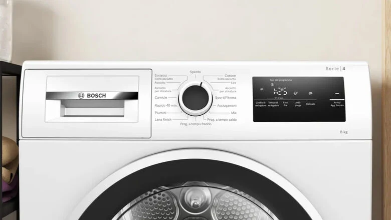 Bosch WTH85208II Serie 4 Asciugatrice A Libera Installazione 8 Kg, Pompa Di Calore, Auto Dry, Filtro Easy Clean, SensitiveDrying, Classe E, Bianco